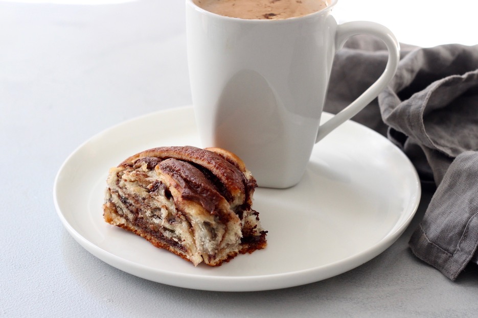 Easy Nutella Swirl Bread with Coffee for Breakfast