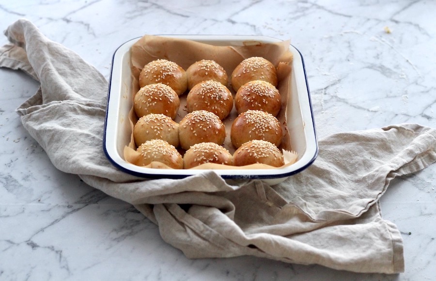 Baked Baladi Cheese Filled Bread Rolls